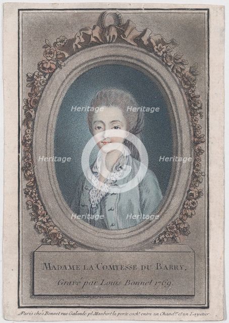 Madame La Comtesse du Barry, mid to late 18th century. Creator: Louis Marin Bonnet.