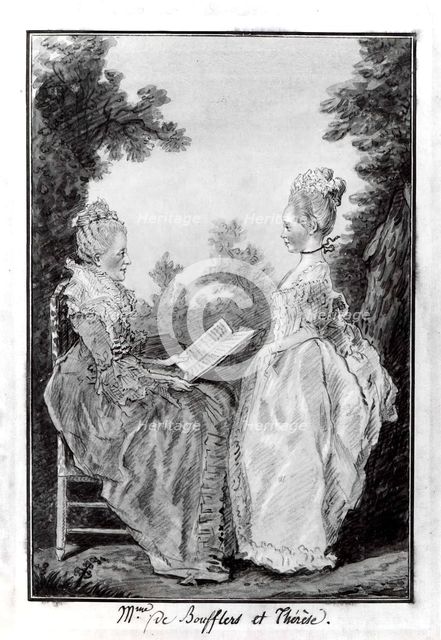 Madame la Comtesse de Boufflers and Thérèse, mid-1760s. Creator: Louis de Carmontelle.