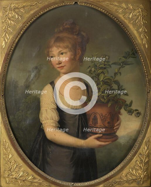 Madame Larsonnier, née Edmée Gabiou as a little girl with an Etruscan vase. Creator: Lemoine, Marie Elisabeth (1754-1820).