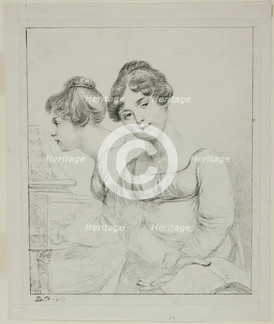 Madame Lavallée and Madame de Valory, 1817. Creator: Vivant Denon.