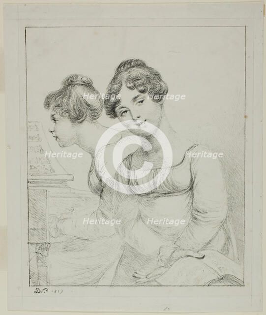 Madame Lavallée and Madame de Valory, 1817. Creator: Vivant Denon.