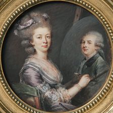 Madame Lefranc painting the portrait of her husband Charles Lefranc, 1779. Creator: Adelaide Labille-Guiard