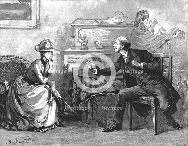 '" Madame Leroux"; By Francis Eleanor Trollope; All this Mr. Shard said with an intent and...',1890. Creator: Percy Macquoid.