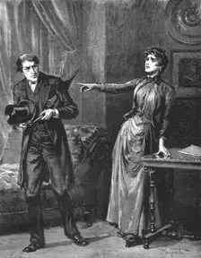 Madame Leroux'; By Francis Eleanor Trollope; Leave my house! , 1890. Creator: Percy Macquoid