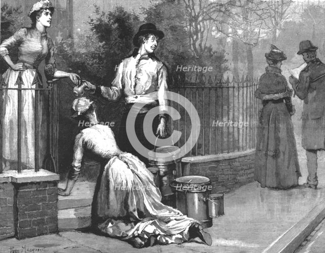 ' Madame Leroux'; By Francis Eleanor Trollope; Whereapon the housemaid said she know'd the young man Creator: Percy Macquoid.