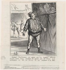 Madame Prudhomme, j'ai appris que les Anglais allaient encore disputer..., 1870. Creator: Honore Daumier