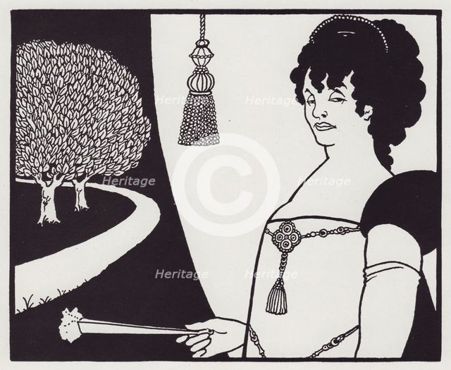 Madame Réjane (Half-length), 1894. Creator: Aubrey Beardsley.
