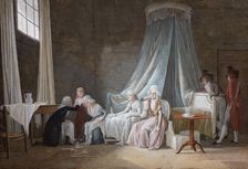 Madame Royale healed by Brunier on January 24th 1793. The royal family at the Temple Prison. Creator: Mallet, Jean-Baptiste (1759-1835)
