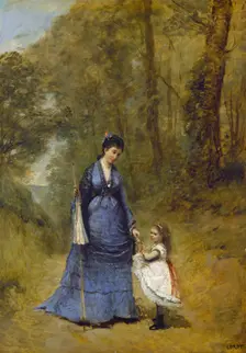 Madame Stumpf and Her Daughter, 1872. Creator: Jean-Baptiste-Camille Corot