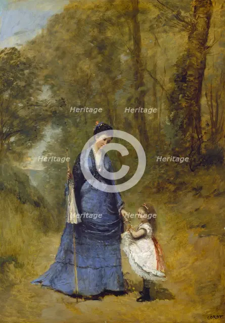 Madame Stumpf and Her Daughter, 1872. Creator: Jean-Baptiste-Camille Corot.