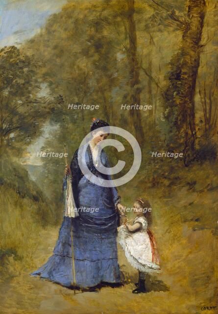 Madame Stumpf and Her Daughter, 1872. Creator: Jean-Baptiste-Camille Corot.