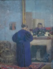 Madame Vuillard by the Fireplace, 1895. Creator: Edouard Vuillard