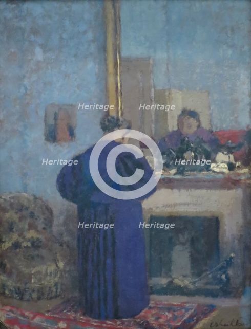 Madame Vuillard by the Fireplace, 1895. Creator: Edouard Vuillard.