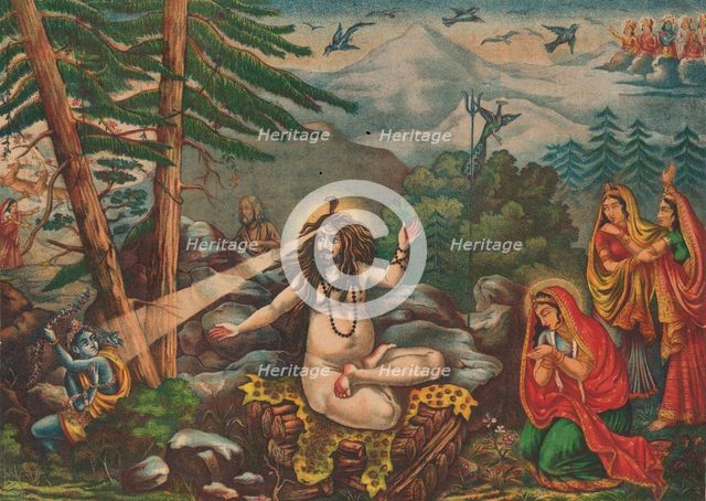 Madan-Bhasma (Shiva Turns Kama to Ashes), 1890. Creator: Unknown.