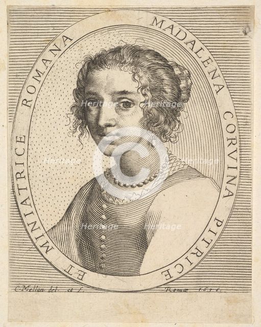 Maddalena Corvina, 1636. Creator: Claude Mellan.