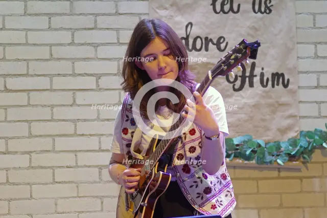 Maddy Salter, International Women’s Day, NJA Fundraiser, Baptist Church, Loughton, Essex, 2025. Creator: Brian O'Connor.