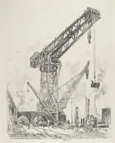 Made in Germany, the Great Crane, 1916. Creator: Joseph Pennell