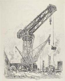 Made in Germany, the Great Crane, 1916. Creator: Joseph Pennell