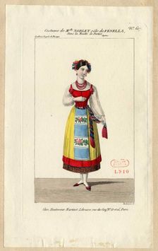 Mademoiselle Noblet as Fenella. Costume design for the opera La muette de Portici, 1828. Creator: Maleuvre, Louis (1785-after 1837)