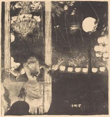 Mademoiselle Bécat at the Cafe des Ambassadeurs (Aux Ambassadeurs: Mlle Bécat), c. 1877. Creator: Edgar Degas