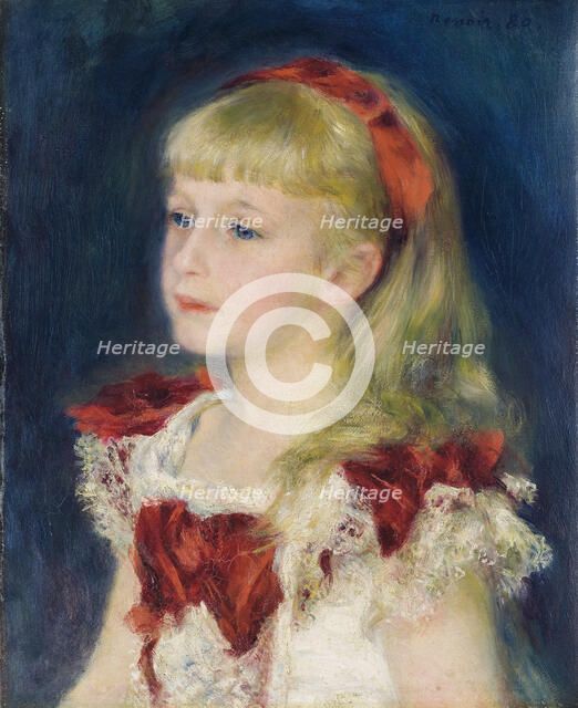 Mademoiselle Grimprel au ruban rouge, 1880. Artist: Renoir, Pierre Auguste (1841-1919)