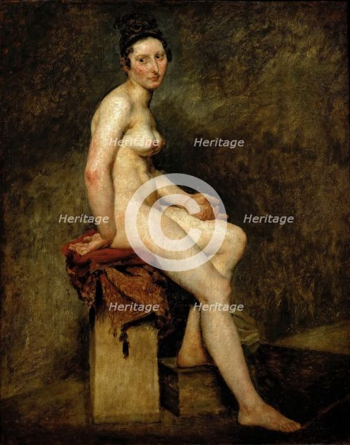 Mademoiselle Rose (Seated Nude). Artist: Delacroix, Eugène (1798-1863)