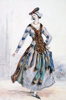Mademoiselle Sophie Costume design for an opera, c1820-1857. Artist: Achille Deveria