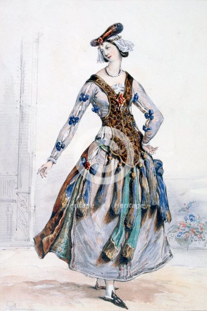 'Mademoiselle Sophie', Costume design for an opera, c1820-1857. Artist: Achille Deveria