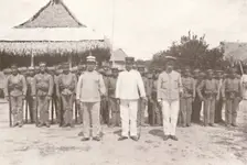 Madeira-Mamore Railway: On the Bolivia-Brazil frontier: Bolivian officers and soldiers 1914