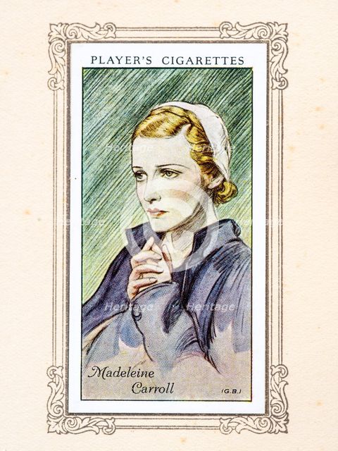Madeleine Carroll Collectables Picture of movie stars that came with the Players cigarette packet, 1 Creator: Unknown.