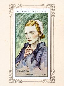 Madeleine Carroll Collectables Picture of movie stars that came with the Players cigarette packet, 1 Creator: Unknown