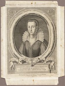 Madeleine de la Tour d'Auvergne, published 1761. Creator: F.A.