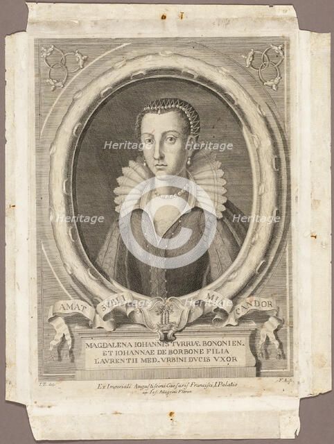 Madeleine de la Tour d'Auvergne, published 1761. Creator: F.A..