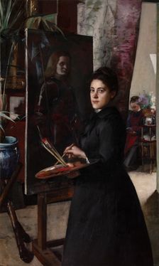 Madeleine Smith at the easel, c1890. Creator: Roederstein, Ottilie Wilhelmine (1859-1937)
