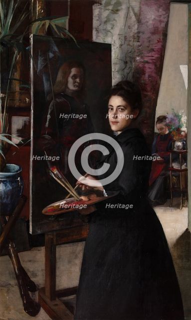 Madeleine Smith at the easel, c1890. Creator: Roederstein, Ottilie Wilhelmine (1859-1937).
