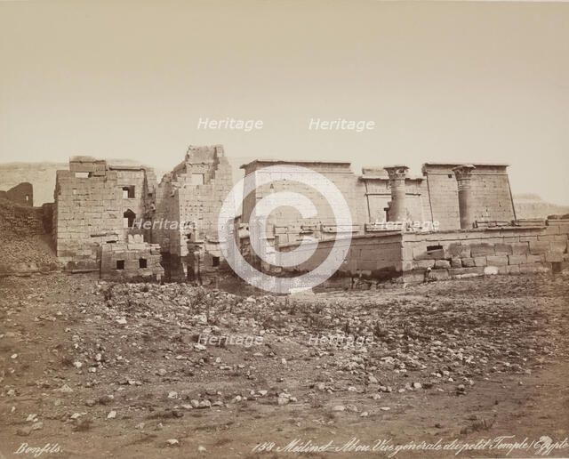 Madinet Habu, General View of Mortuary Temple of Ramesses III. Luxor, West Bank, 19th century. Creator: Maison Bonfils.