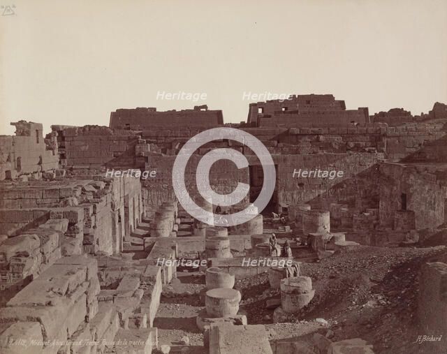 Madinet Habu, Hypostyle Hall of Mortuary Temple of of Ramesses III. Luxor, We, late 19th century. Creator: Henri Bechard.