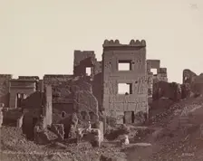 Madinet Habu, Interior of the Entrance Gate of Mortuary Temple of Ramesses III, late 19th century. Creator: Henri Bechard