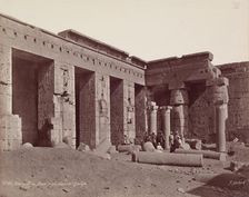 Madinet Habu, Second Court of the Mortuary Temple of Ramesses III. Luxor, West, late 19th century. Creator: Henri Bechard