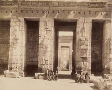 Madinet Habu, Second Court of Mortuary Temple of Ramesses III. Luxor, West Bank, between 1860 & 1903 Creator: Antonio Beato