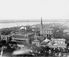 Madison, Wis., panorama from Capitol dome, between 1880 and 1899. Creator: Unknown