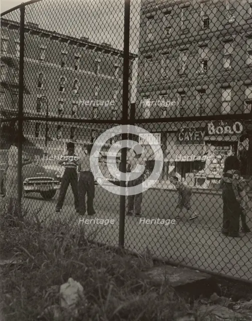 Madison Avenue - Children playing along Madison Avenue, East Harlem, New York City, 1947 - 1951. Creator: Romulo Lachatanere.