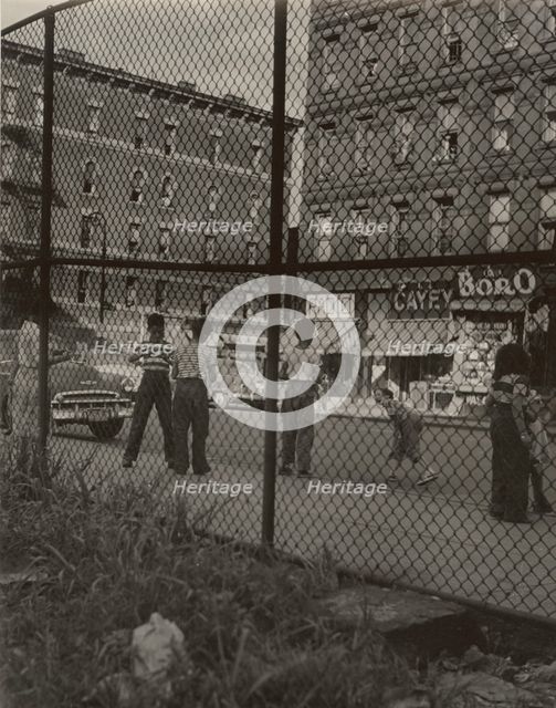 Madison Avenue - Children playing along Madison Avenue, East Harlem, New York City, 1947 - 1951. Creator: Romulo Lachatanere.