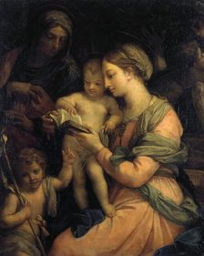 Madonna Teaching the Infant Christ Reading 1705. Creator: Maratta, Carlo (1625-1713)