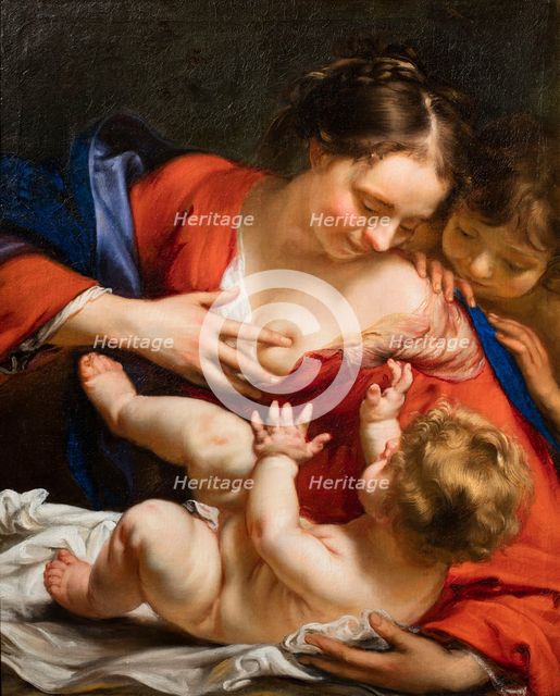 Madonna und Kind mit dem Johannesknaben, . Creator: Oost, Jacob van, the Younger (1637-1713).