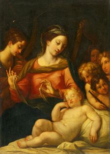 Madonna with Child among Children, 18th century. Creator: Unknown