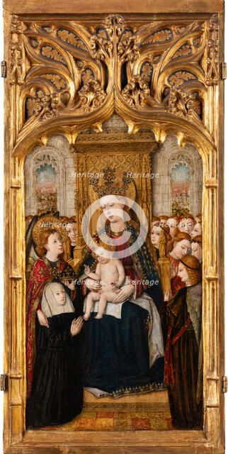 Madonna with Child, Angels and founder, c1448-1458. Creator: Juan Rexach workshop.