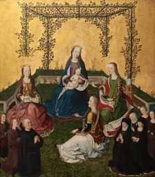 Madonna with Child in rose arbor, ca 1470. Creator: Master of the Life of the Virgin (active 1463-1490)