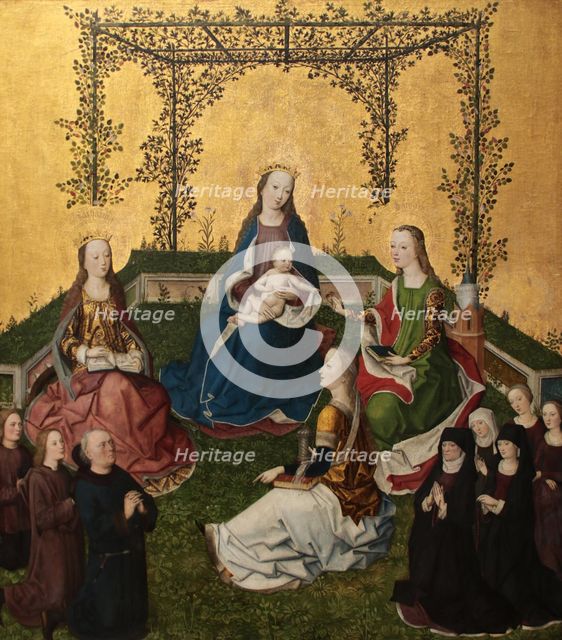 Madonna with Child in rose arbor, ca 1470. Creator: Master of the Life of the Virgin (active 1463-1490).