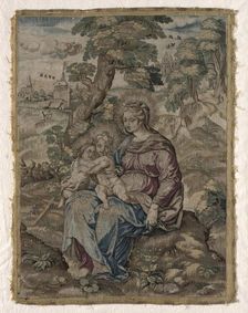 Madonna with Christ Child and Saint John the Baptist, 1500s. Creator: Unknown